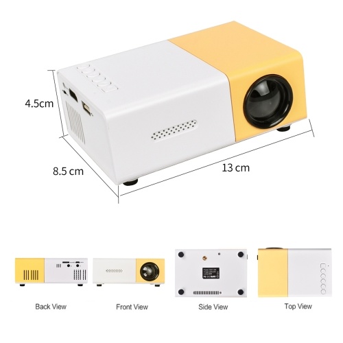 

YG300 LED Projector Home Office Mini Portable 1080P Full HD with Remote Control Projector EU Plug