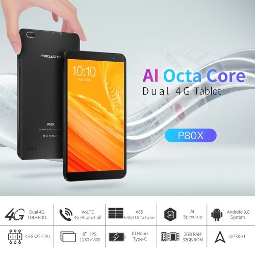 

Teclast P80X 8 inch Android 9.0 Tablet 1280*800 IPS Screen
