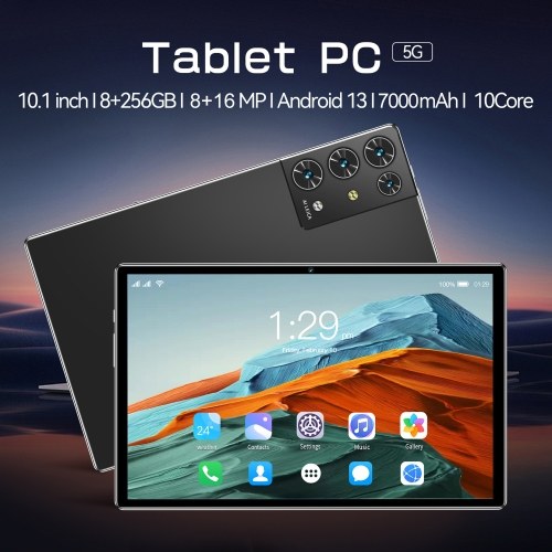 

10.1 inch Tablet 8GB+256GB 5G Calling 10-Core MTK6797 Processor 128GB Expandable Memory Large Storage Capacity High-Clear Large Screen BT5.0 7000mAh