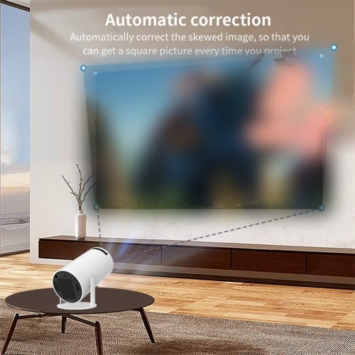Projector 4K Decoding 120 ANSI Lumens 2.4G+5G WiFi Keystone Correction Portable Projector Quad-core Android 11 Up to 130inch Large Screen for Office Home Theater Phone 