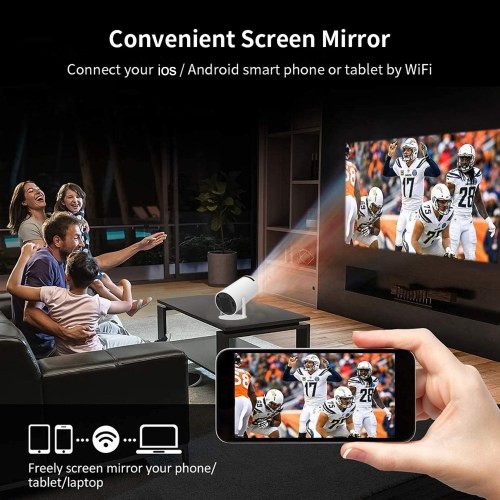 Projector 4K Decoding 120 ANSI Lumens 2.4G+5G WiFi Keystone Correction Portable Projector Quad-core Android 11 Up to 130inch Large Screen for Office Home Theater Phone 
