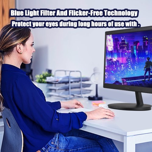 Ultra Thin 20 Inch High Clear LED Monitor Eye Care Desktop Monitor with 1440x900 Resolution 1ms Response Time Compatible with VGA and HDMI Interface 