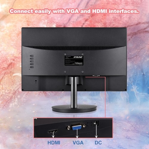 Ultra Thin 20 Inch High Clear LED Monitor Eye Care Desktop Monitor with 1440x900 Resolution 1ms Response Time Compatible with VGA and HDMI Interface 
