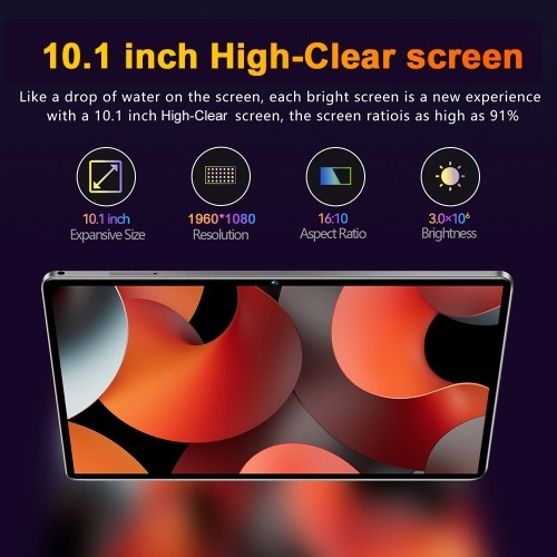

Tablet 10.1 inch 1960*1080 Large Display Screen Android 13 10-Core MT6797 Processor 6GB RAM 128GB Expandable Memory 5000mAh Battery GPS WiFi BT Connection 5000mAh Battery Long Standby Time with Tablet Case