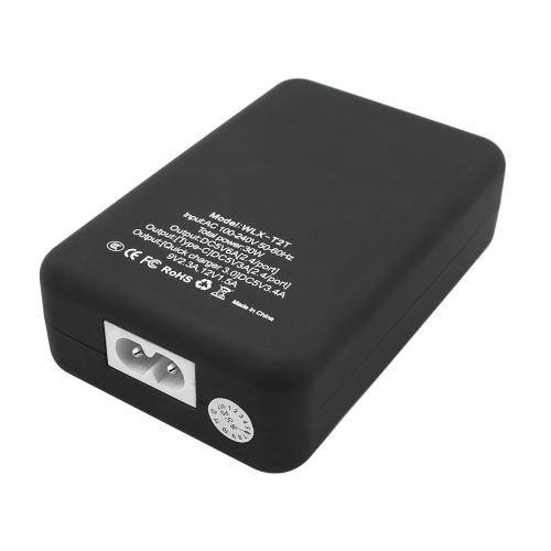 

Portable 30W 5-Port USB Charger USB Type-C Fast Charger QC3.0 with Smart IC Tech US Plug Black