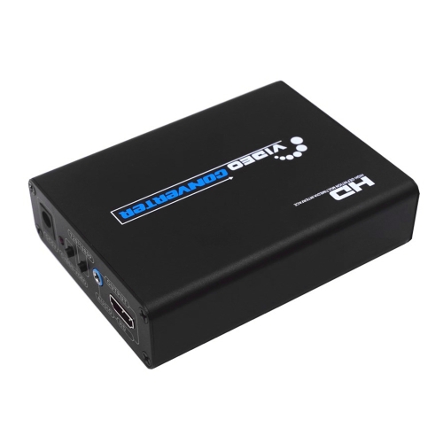 

1080P HD Converter 3RCA AV CVBS Composite & S-Video R / L Audio to HD Converter Adapter US Plug Black