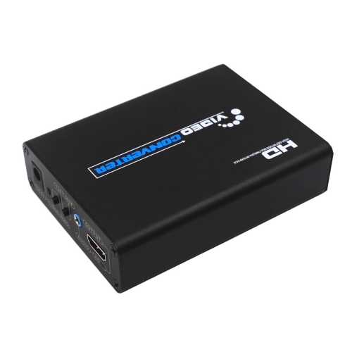 Convertidor de 1080 P HD 3RCA AV CVBS Compuesto y S-Video Adaptador de convertidor de Audio a HD R / L Plug EE. UU. Negro