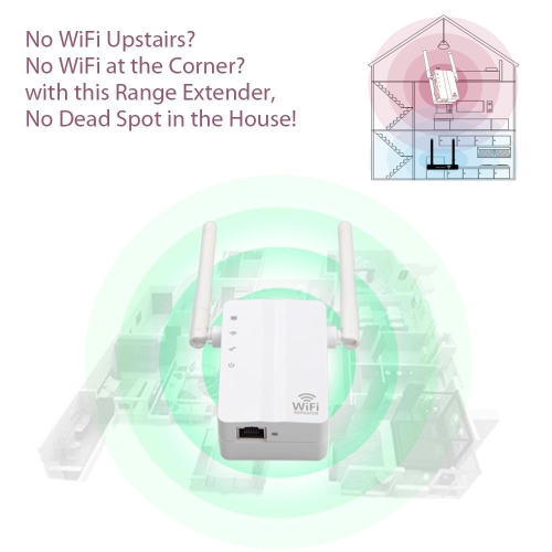 

WiFi Router Range Extender 300Mbps Portable Multi-function High Flexibility Signal Booster Wireless Network Repeater (E Plug)