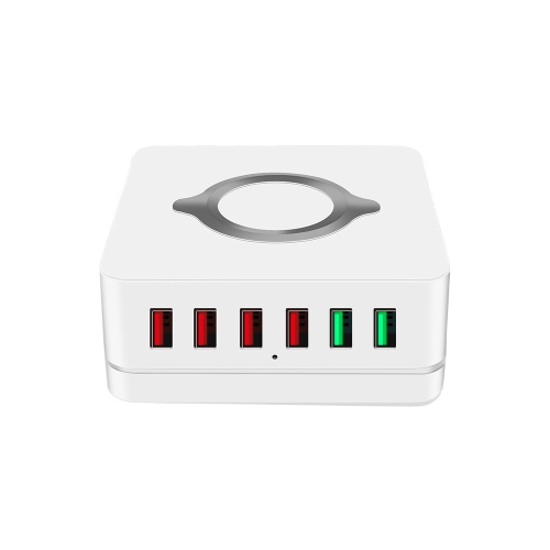 

6-port USB Charger USB QC3.0 Quick Charger Wireless Charging Station for Mobile Phone Tablet EU Plug