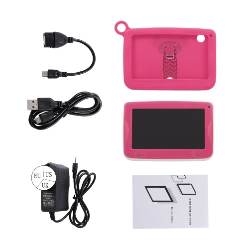 

Q718 Quad Core CPU + GPU + VPU + APU 7-дюймовый планшетный компьютер для детей Android 4.4 с силиконовым чехлом Розовый ЕС Plug
