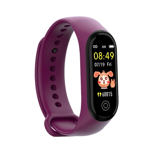 Sports Smart Bracelet BT4.0 Smart Bracelet IP67 Impermeabile Supporto Movimento Pista Monitor della frequenza cardiaca Informazioni Push Viola