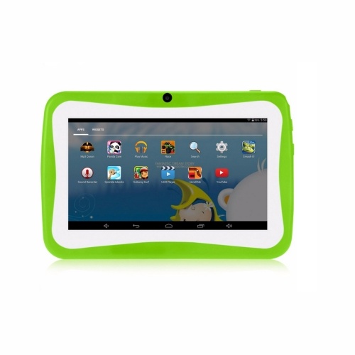 

Q768 7 inch Kids Tablet Educational Learning Computer 1024*600 Resolution WiFi Connection with Silicone Case Green EU Plug