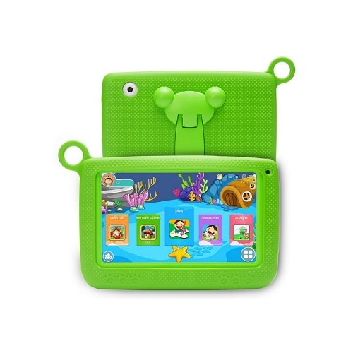 

Q718 7inch Quad Core Tablet for Children 1024*600 Pixels Android 4.4 System 512MB+8GB Memory with Silicone Case Green EU Plug