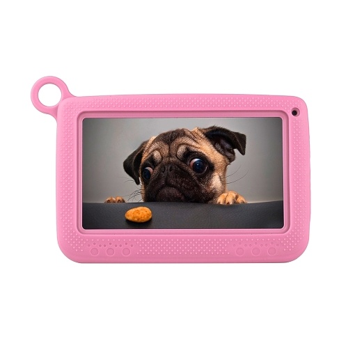 

Q718 7inch Quad Core Tablet for Children 1024*600 Pixels Android 4.4 System 512MB+8GB Memory with Silicone Case Pink EU Plug