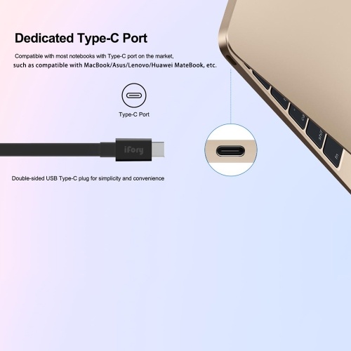 

iFory 8-in-1 Type C Hub USB C Adapter Converter Card Reader Type-c Connector with USB 3.0/Type-C PD Port & 4K High-Definition/VGA/RJ45 Ethernet Port & TF/S-D Card Slot