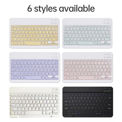 

10-inch Wireless BT Keyboard Three-system Universal Colorful Rechargeable BT Keyboard Mobilephone Tablet Universal Keyboard