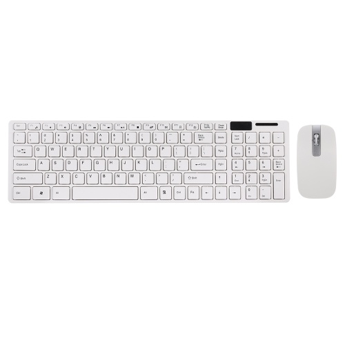 Teclado inalámbrico Ratón Combo 2.4GHz Teclado inalámbrico 1200DPI Ratón óptico para uso en la oficina en el hogar Share 1 Receptor USB, Blanco