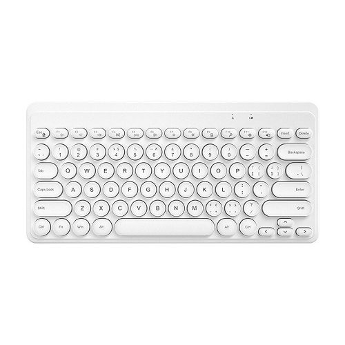 

BOW K610 2.4G Wireless Keyboard 79 Key Round Keycaps Mini Portable Ergonomic Design Keyboard for Mac/Windows White