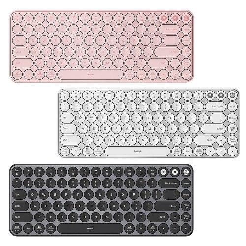 

MIIIW Mini BT&2.4GHz Dual-mode Keyboard 85 Keys Wireless Office Keyboard Ergonomic Mute Keyboard Multi-system Compatible White