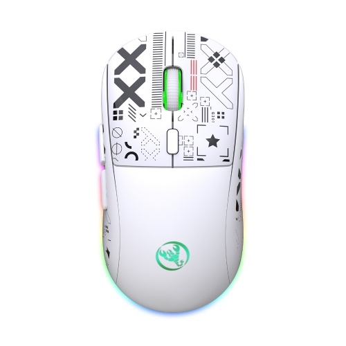 hxsj T90 2.4G Wireless Mechanical Mouse RGB Gaming Mouse Ergonomic Design 10 Million Keystroke Lifetime 3600DPI 11 RGB Lighting Modes 