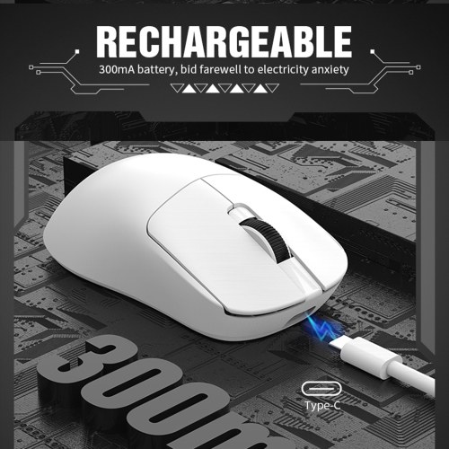 

XUNFOX Wireless Mice PAW3311 Lightweight Gaming Mice with 3-Modes Connection Rechargeable Ergonomic Mice for PC Laptop with Anti-Slip Sticker