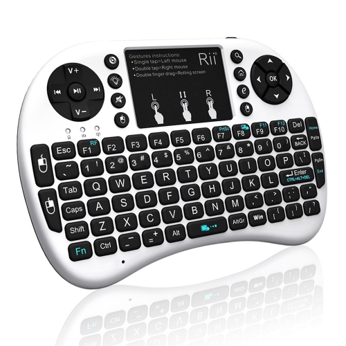 RII i8 + 2.4 G Mini Wireless teclado com Touchpad de multi-touch de Backlight Backlit nos Layout Handheld para Andriod TV caixa HTPC PC Pad (RT-MWK08 +)