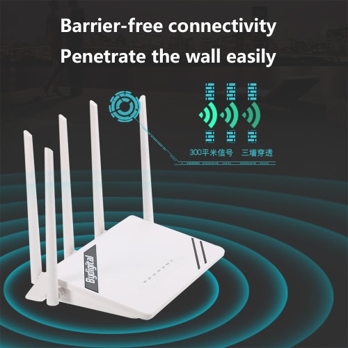 

300Mbps Wireless Long Range Wi-Fi Gigabit Router with High Power 5 External Antennas Support 802.11b/g/n for Home Company Office Hotel