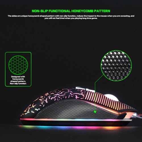 

LUOM G70 Gamer Professional Computer Gaming Mouse 4000DPI Optical 9 Buttons RGB 5 Colors Backlight Modes USB Wired Ergonomic Game