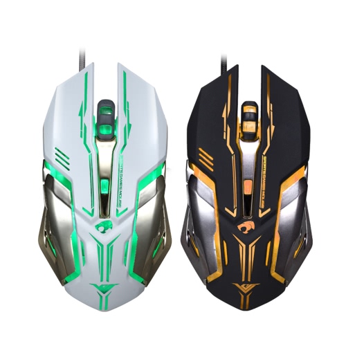 

Rajfoo Esport Gaming Mouse Эргономичный Macro Программируемые 6D-кнопки Мыши 4000DPI Дыхание Светодиодный свет USB-кабель для Pro