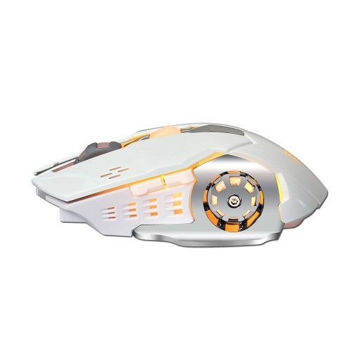 

HXSJ M70 2.4G Wireless Rechargeable Mouse with with six buttons and seven colors of the breathing light 2400DPI Resolution 4 adjustable DPI option