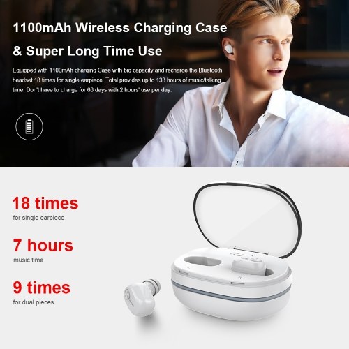 

Dacom K6H Pro TWS BT5.0 Wireless Earbuds Mini In-Ear Earphone Stereo with Built-in HD Microphone Mic and Portable Charging Case for iOS Android Windows(White)