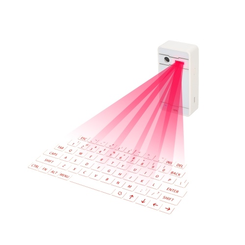 

Mini Laser Projection Keyboard BT Wireless Virtual Projector with English QWERTY for iOS Android Tablet PC (White)