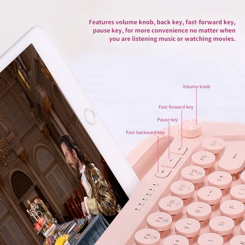 

FD K510D Wireless Bluetooth Keyboard Dual Mode Ergonomic Design Stable Connection Multi-Device Switch Backlight for Tablet, Laptop and Smart Phones Black White
