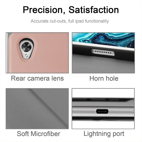 BT Wireless Keyboard Case Cover Protective Case Portable Keyboard for 2019 Huawei Mediapad M6 10.8 inch(Rose Gold-White)