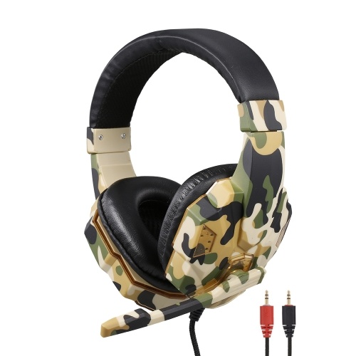 

SY830MV Camouflage Headset Sound Effect Gaming Headset 3.5mm Stereo Gaming Headset with Mic 40mm Driver Grey