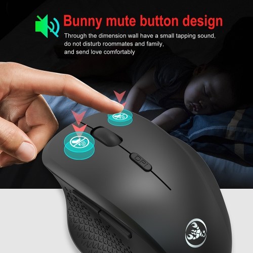 

HXSJ T68 Wireless Ergonomic Mouse Mute 2.4GHz Wireless Mouse with Adjustable DPI for Laptop/Computer Internet Surfers Grey