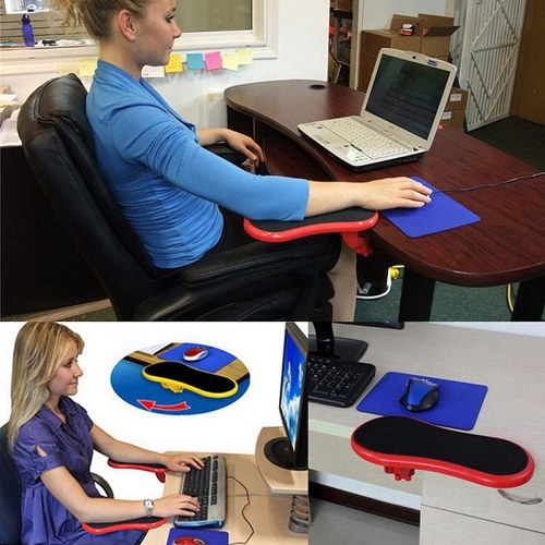 

Universal Arm Support Mouse Pads Rotatable Computer Hand Bracket Wrist Pad Computer Arm Mouse Support Frame for Desk Yellow