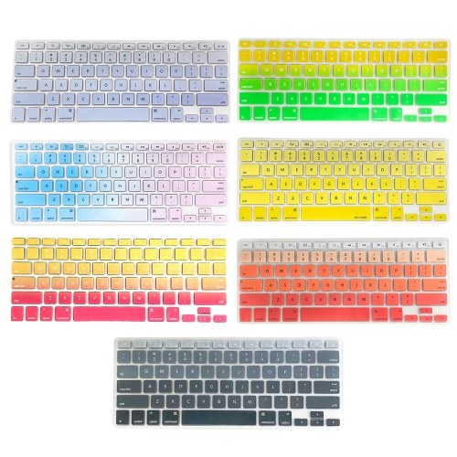 TPU Keyboard Cover Dustproof Keyboard Protective Film Compatible with Apple MacBook Air 13.3 inch A1466/A1369 Green&Yellow