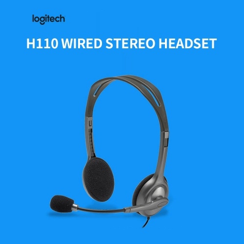 

Logitech H110 Head-mounted Stereo Headset with Adjustable Noise Reduction Microphone