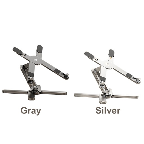 

Laptop Stand with 360 Rotating Metal Foldable Holder for 16'' Computer Notebook X-Shaped Ergonomic Portable Adjustable Desk Laptop Riser