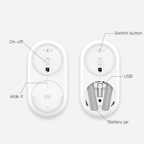

Xiaomi MI BT 4.0/2.4GHz Wireless Mouse Portable Optical Mice for PC Laptop Computer (Grey)