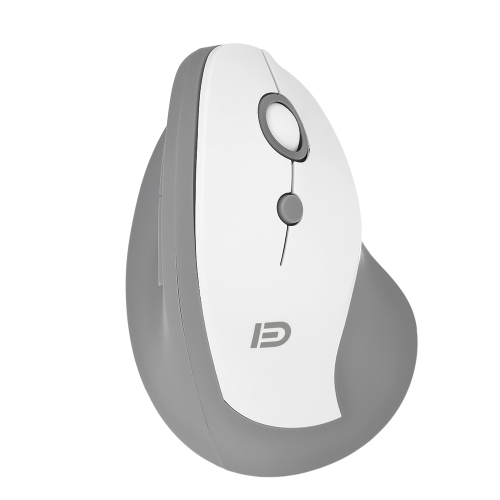 

FD 2.4G Wireless Mouse USB Receiver Ergonomic Optical Vertical Mouse with 3 Adjustable DPI for PC Laptop Desktop Black Grey with White