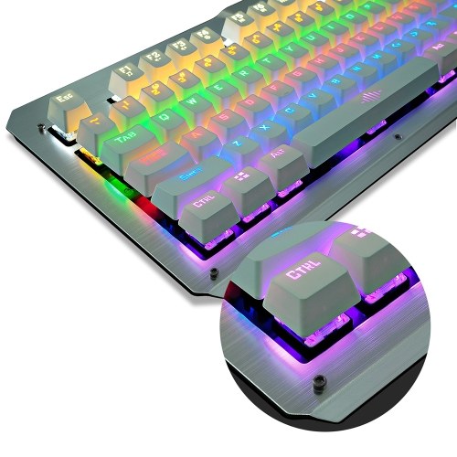 

HXSJ 2600 Игровая клавиатура Проводная механическая клавиатура с 10 видами световых эффектов 104 клавиши