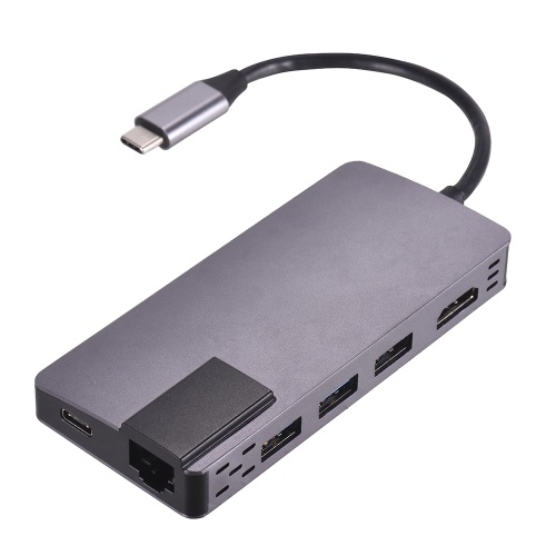 

Интерфейс Type C to HD 8 в 1 с тремя USB 3.0 PD 3.0 Зарядный порт