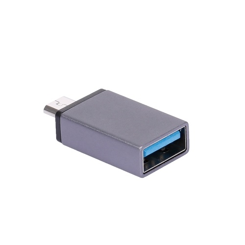 Adattatore da micro USB maschio a USB 3.0 femmina Convertitore adattatore cavo OTG Lega di alluminio per tastiera mouse USB Disk Plug and Play Grigio