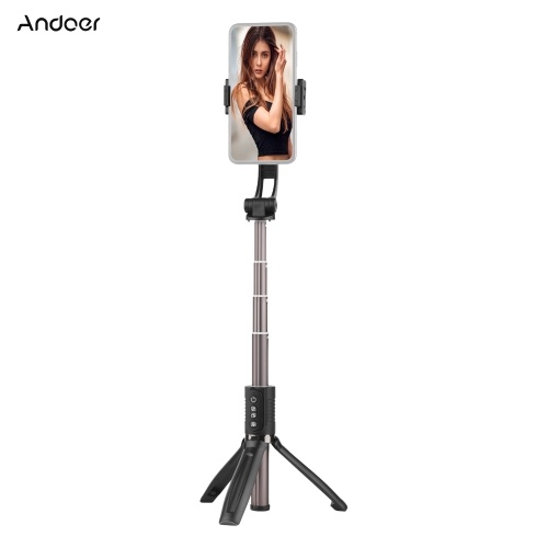 Andoer H5 Handheld Smartphone Gimbal Stabilizer Extendable Selfie Stick Tripod Stand with Remote Shutter for Live Streaming Selfie Vloging Online Video