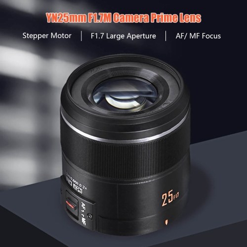 YONGNUO YN25mm F1.7M Camera Prime Lens Auto/ Manual Focus Large Aperture Micro 4/3 Mount Replacement for Panasonic G100/GH5/G9/G95/G85/GX9/GX85/GF10/GF9 for Olympus E-M5 II III/ E-M10 III IV/ PEN-F/ E-PL9/ E-PL10 Cameras 
