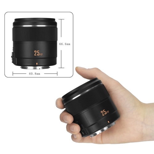 YONGNUO YN25mm F1.7M Camera Prime Lens Auto/ Manual Focus Large Aperture Micro 4/3 Mount Replacement for Panasonic G100/GH5/G9/G95/G85/GX9/GX85/GF10/GF9 for Olympus E-M5 II III/ E-M10 III IV/ PEN-F/ E-PL9/ E-PL10 Cameras 