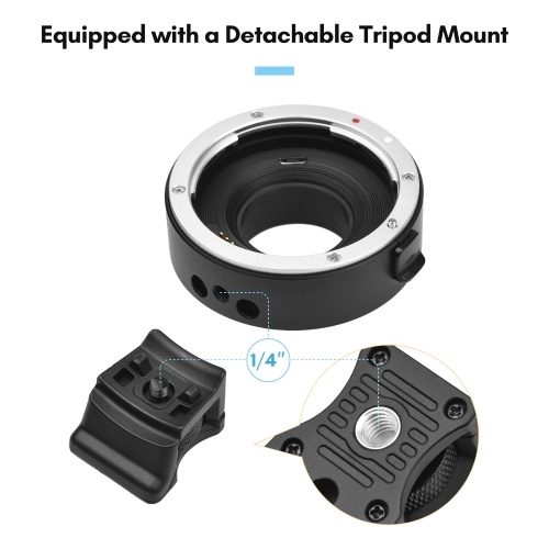 Andoer EF-FX II Lens Mount Adapter Ring Auto Focus Anti-Shake Aluminum Alloy with Tripod Mount 