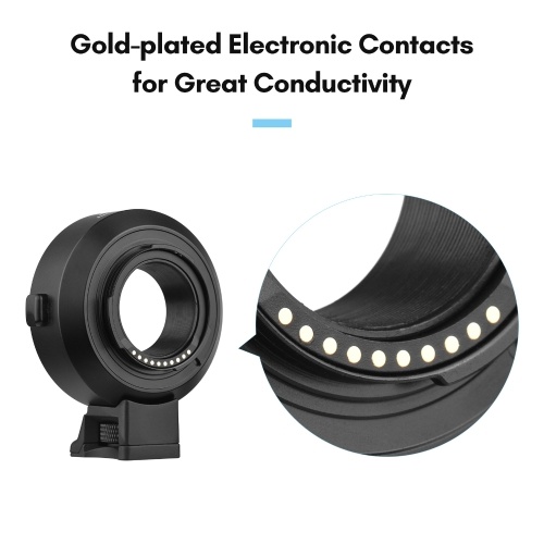 Andoer EF-FX II Lens Mount Adapter Ring Auto Focus Anti-Shake Aluminum Alloy with Tripod Mount 
